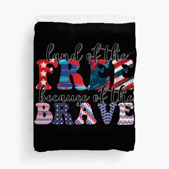 4th of july Land of the free Duvet Covers