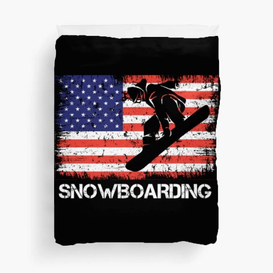 America Snowboarding Stars and Stripes Snowboard Duvet Covers