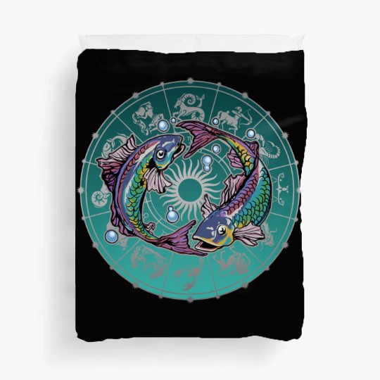 Pisces Zodiac star sign horoscope Astrology Duvet Covers