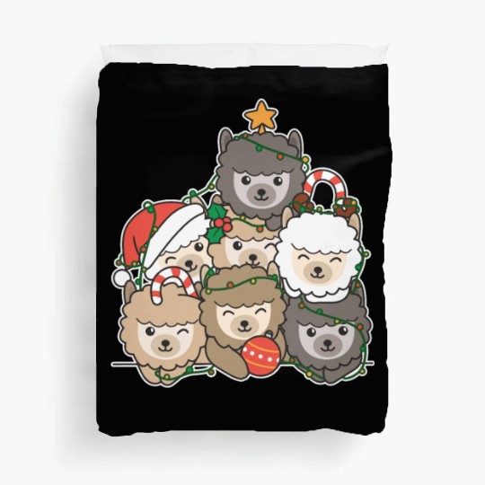 Alpaca Christmas Tree Funny Animal Christmas Duvet Covers