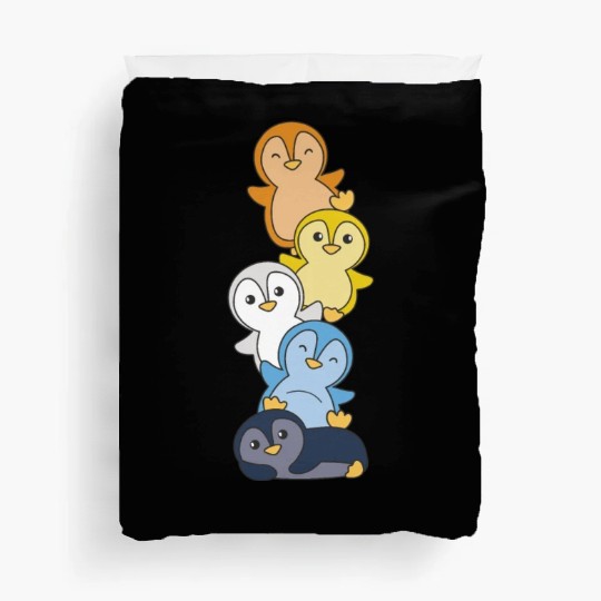 Aroace Flag Pride Lgbtq Cute Penguin Stack Duvet Covers