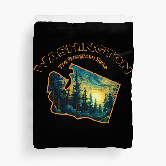 Washington Wildlife - evergreen Duvet Covers