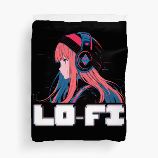 Lofi Music Lover Low Fidelity Japanese Aesthetic Duvet Covers