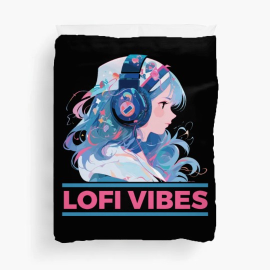Lofi Music Lover Low Fidelity Japanese Aesthetic Duvet Covers