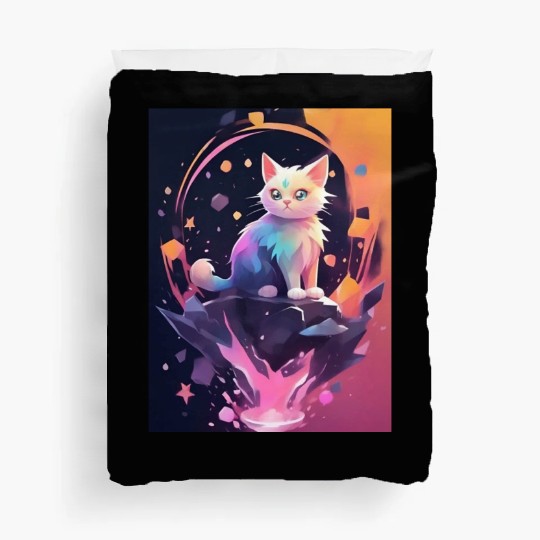 Cute Crystal Fantasy Cat Design Duvet Covers
