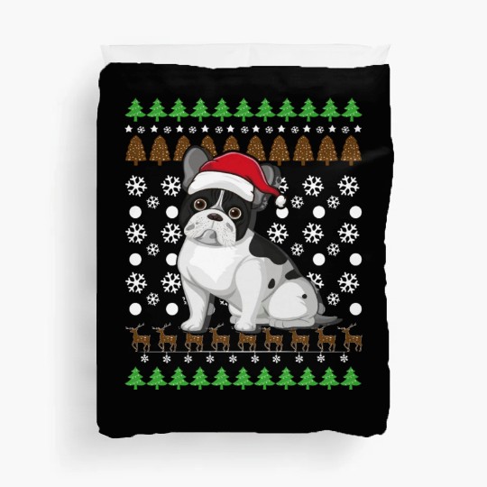 Merry Christmas, French Bulldog, Dog lovers gift Duvet Covers