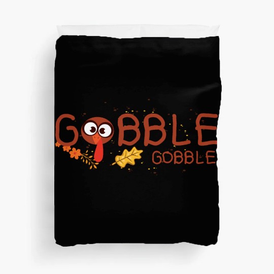 Thanksgiving Gobble Duvet Covers Funny Turkey Graphic