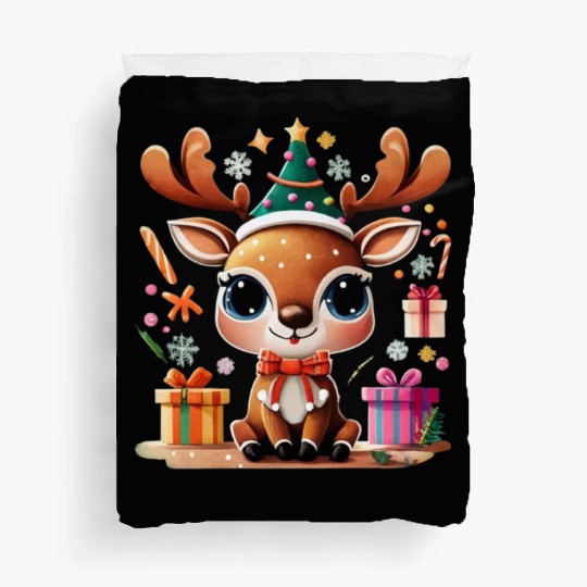 Cute Reindeer Merry Christmas Gift Happy Holidays Duvet Covers