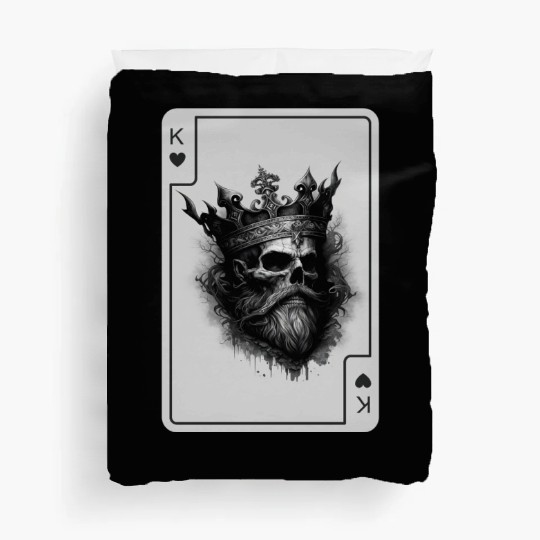 King of Hearts Creepy Card Game Poker Duvet Covers