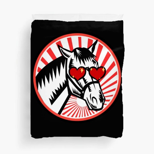 Horse Valentines Day Horse Lover Cowboy Heart Love Duvet Covers