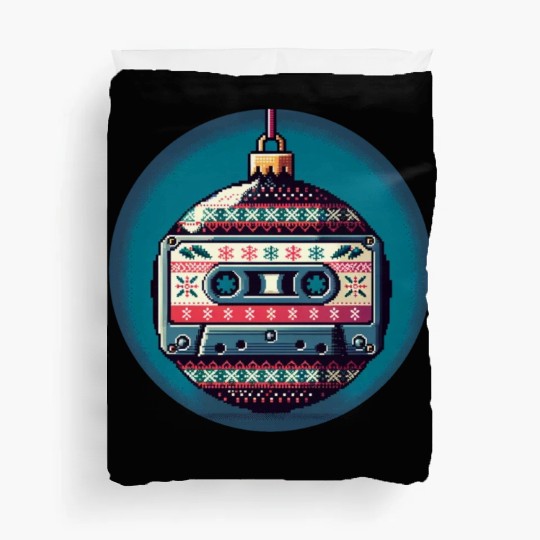 Retro Cassette Tape Christmas Ornament Duvet Covers