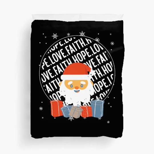 Faith Hope Love Religious Family Christmas Santa Duvet Covers