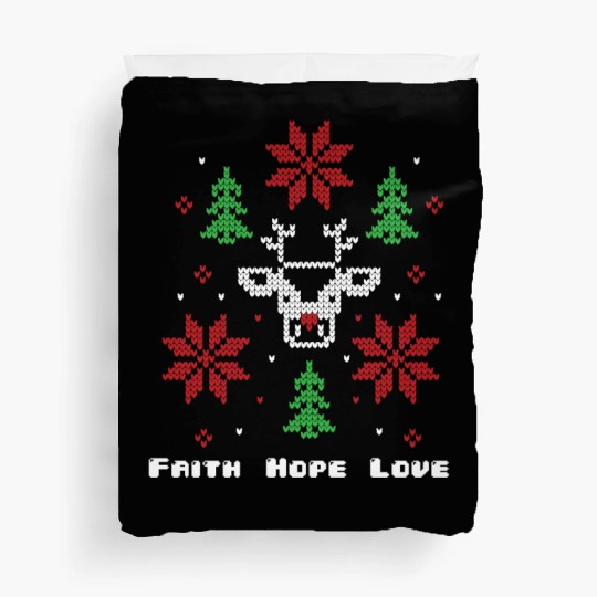 Faith Hope Love Religious Family Christmas Duvet Covers