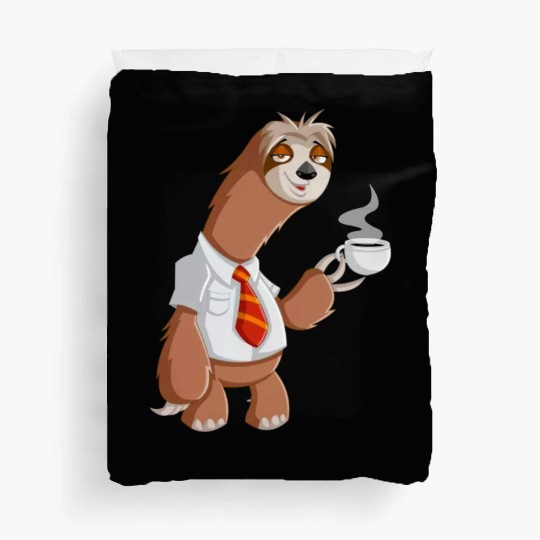 Smiling Sloth With Coffee Duvet Covers