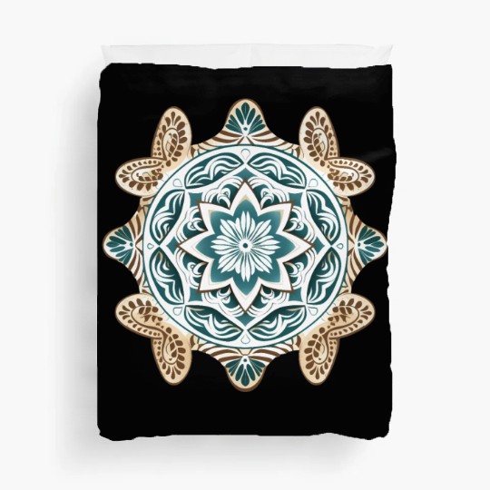 Sea Turtle Mandala Art Duvet Covers