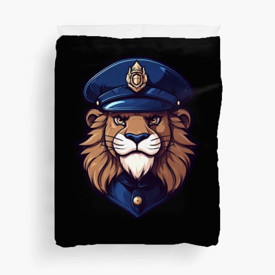 Police lion Duvet Covers