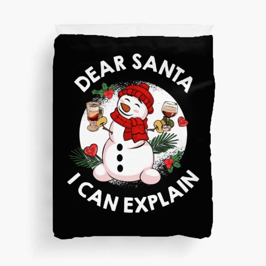 Schneemann Dear Santa I can Explain Funny Duvet Covers