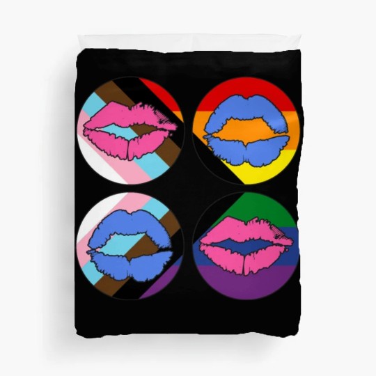 LGBTQ Gay Rainbow Progress Pride Flag Lips Duvet Covers