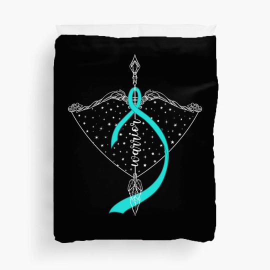 Warrior Bow Warrior Teal Ribbon Ovarian Cancer Duvet Covers