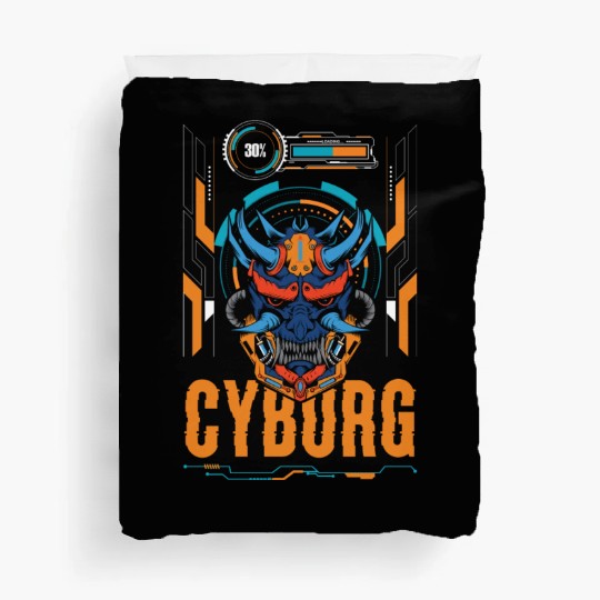 Cyberpunk Android Synthwave Engineering Duvet Covers
