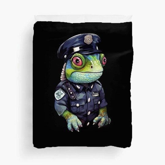 Chameleon policewoman Duvet Covers