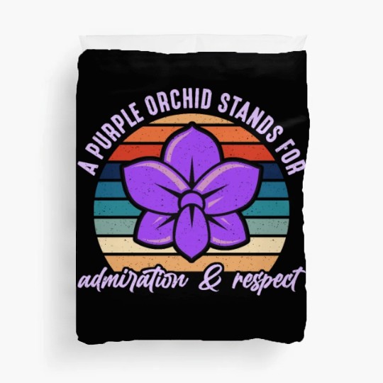 Orchids A Purple Orchid Stands Retro Horticulture Duvet Covers