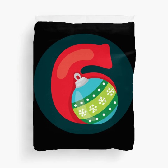 Number 6 Christmas Balls Age Six Duvet Covers