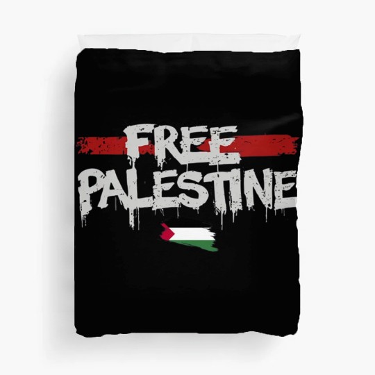graffiti free palestine Duvet Covers