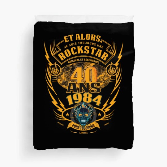 40th birthday 1984 Rock'n Roll forever gift Duvet Covers