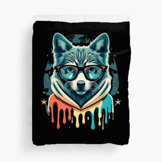Hipster Wolf Drip Duvet Covers