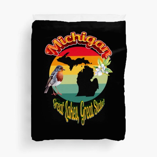Michigan: Great Lakes, Great State! Duvet Covers