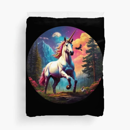 Majestic Rainbow Unicorn Duvet Covers