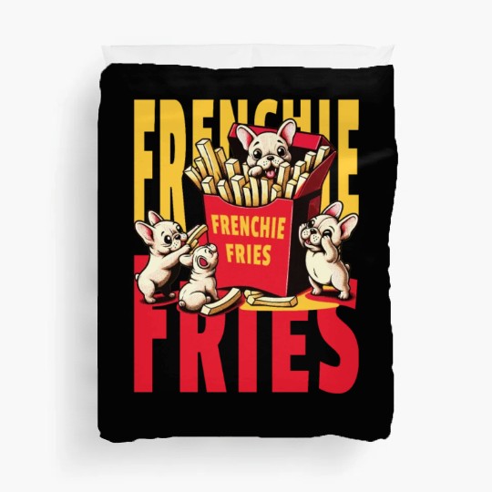 Frenchie Fries - Cute French Bulldog Fries Duvet Covers