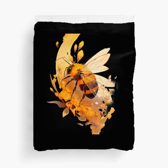 Chibi Honeybee in honey Duvet Covers