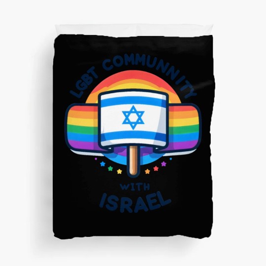 LGBTQ community STANDS WITH ISRAEL Duvet Covers