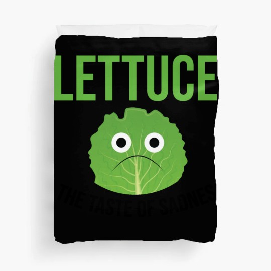 Lettuce The Taste of Sadness Funny Vegan Green FF Band Duvet Covers