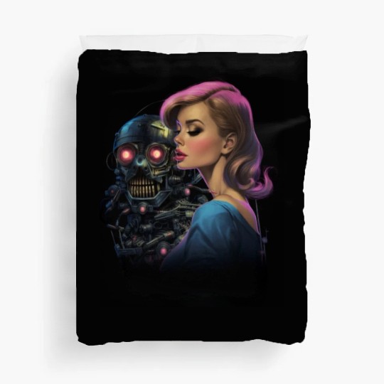 Pinup Girl Vintage Robot Robotics Duvet Covers