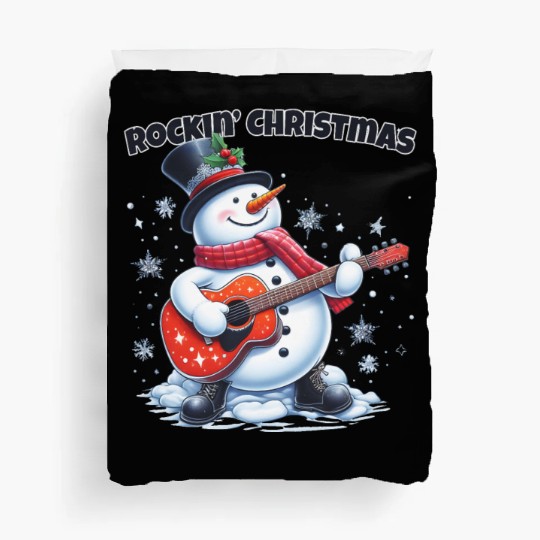 Merry Rockin' Christmas Snowman Duvet Covers