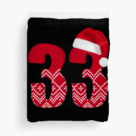 33 Christmas Number - Red Color Thirty Three Duvet Covers