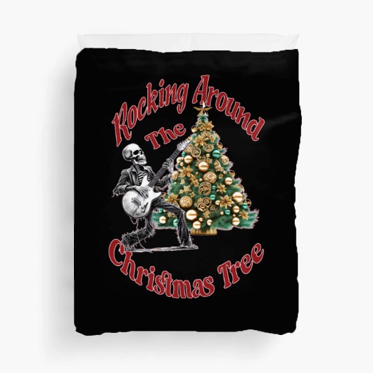 Rocking Around the Christmas Tree Skeleton Duvet Covers,