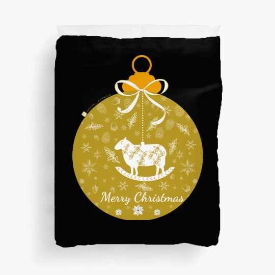 Golden Lamb Christmas Ornament Duvet Covers