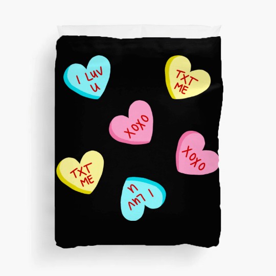 Sweet Candy Hearts Valentines Day Duvet Covers