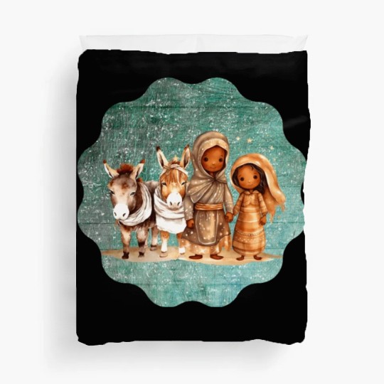 Christmas Nativity Scene Shepherds and Sheep Duvet Covers