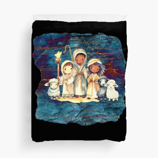 Christmas Nativity Scene Shepherds and Sheep Duvet Covers