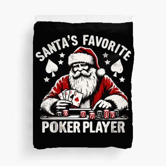 Xmas Santa Claus Poker Player Duvet Covers