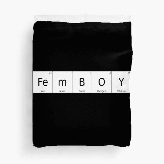 Periodic Table Chemical Element Femboy Bigender Si Duvet Covers