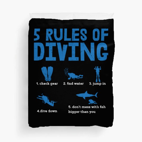5 Rules Of Diving Scuba Diving Diver Duvet Covers