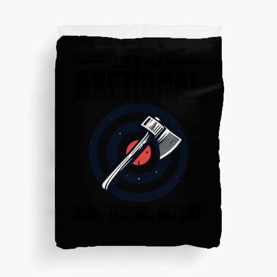 Axetional Axe Throwing Bullseye Aim Throw Repeat Duvet Covers