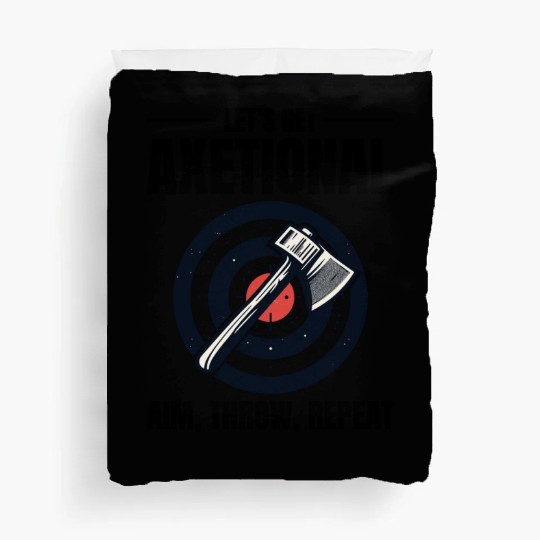 Axetional Axe Throwing Bullseye Aim Throw Repeat Duvet Covers