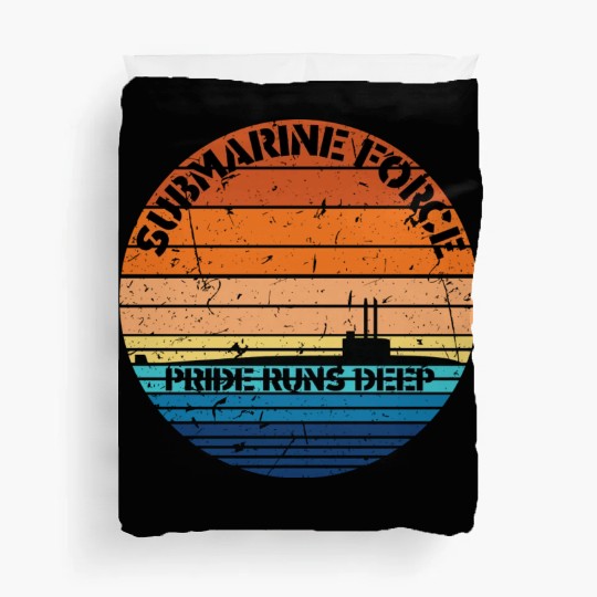 Sunset Navy Submarine Force Pride Runs Deep Duvet Covers